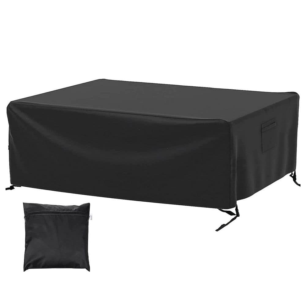 74"L x 47"W x 28"H Black Waterproof Outdoor Patio Furniture Cover for Table and Chairs
