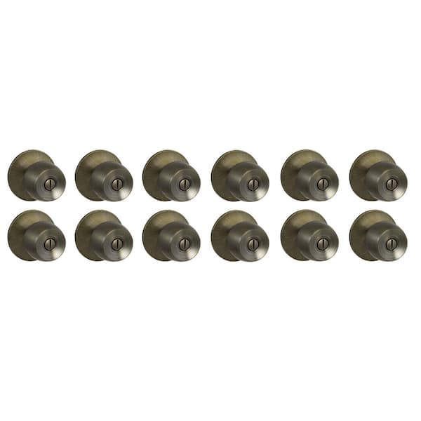 Defiant Brandywine Antique Brass Bed/Bath Door Knob (12-Pack)