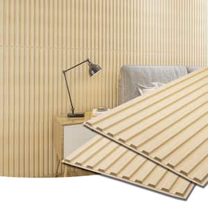 Slat Design Oak 2 ft. x 4 ft. Decorative PVC Drop Ceiling Tiles for Interior Wall Decor (96 sq.ft./Case)