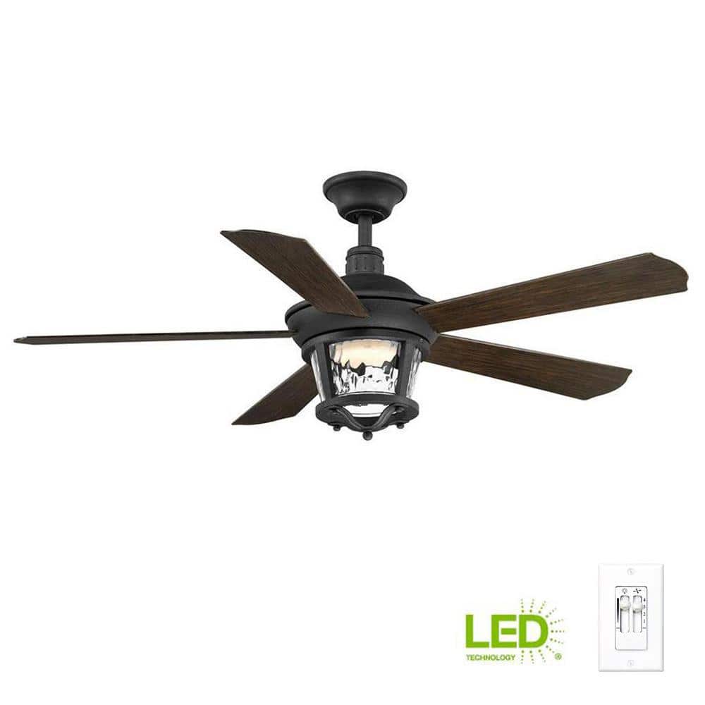 Smyrna 52" Black Ceiling Fan with LED Light and Remote