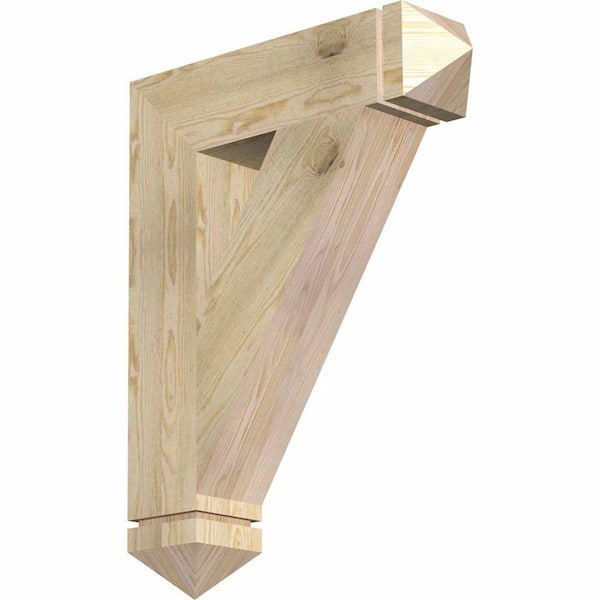 Ekena Millwork 6 in. x 34 in. x 26 in. Douglas Fir Traditional Arts and Crafts Rough Sawn Bracket