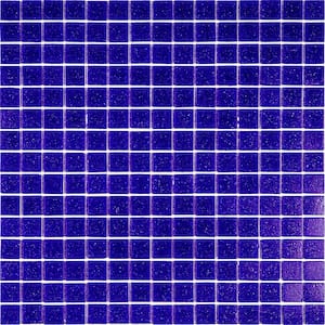 Dune Glossy Cobalt Blue 12 in. x 12 in. Glass Mosaic Wall and Floor Tile (20 sq. ft./case) (20-pack)