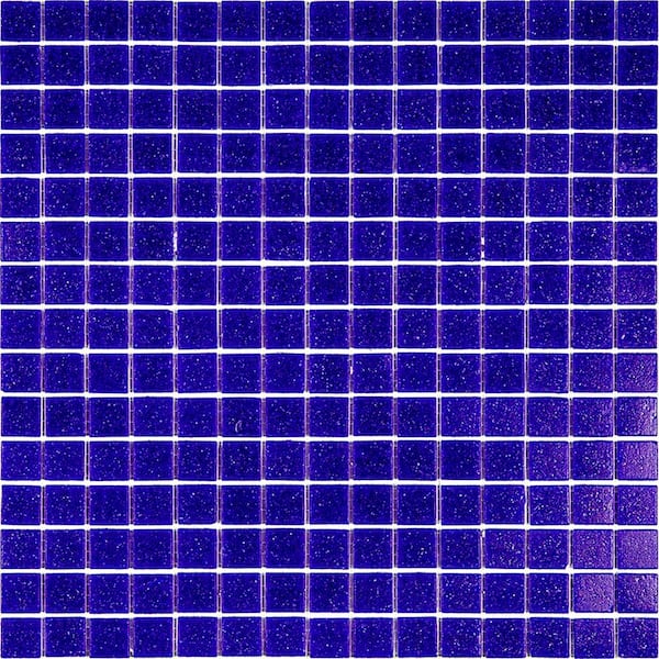 Dune Glossy Cobalt Blue 12 in. x 12 in. Glass Mosaic Wall and Floor Tile (20 sq. ft./case) (20-pack)