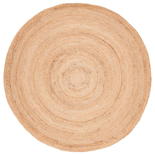 SAFAVIEH Natural Fiber Beige 5 ft. x 5 ft. Solid Color Round Area Rug