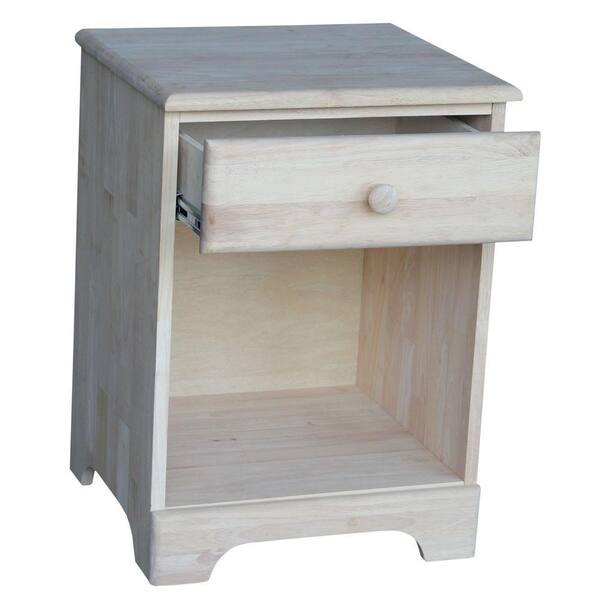 International Concepts 1 Drawer Unfinished Wood Nightstand Bd 5001 1 Drawer Unfinished Wood Nightstand Bd 5001, Unfinished Night Tables