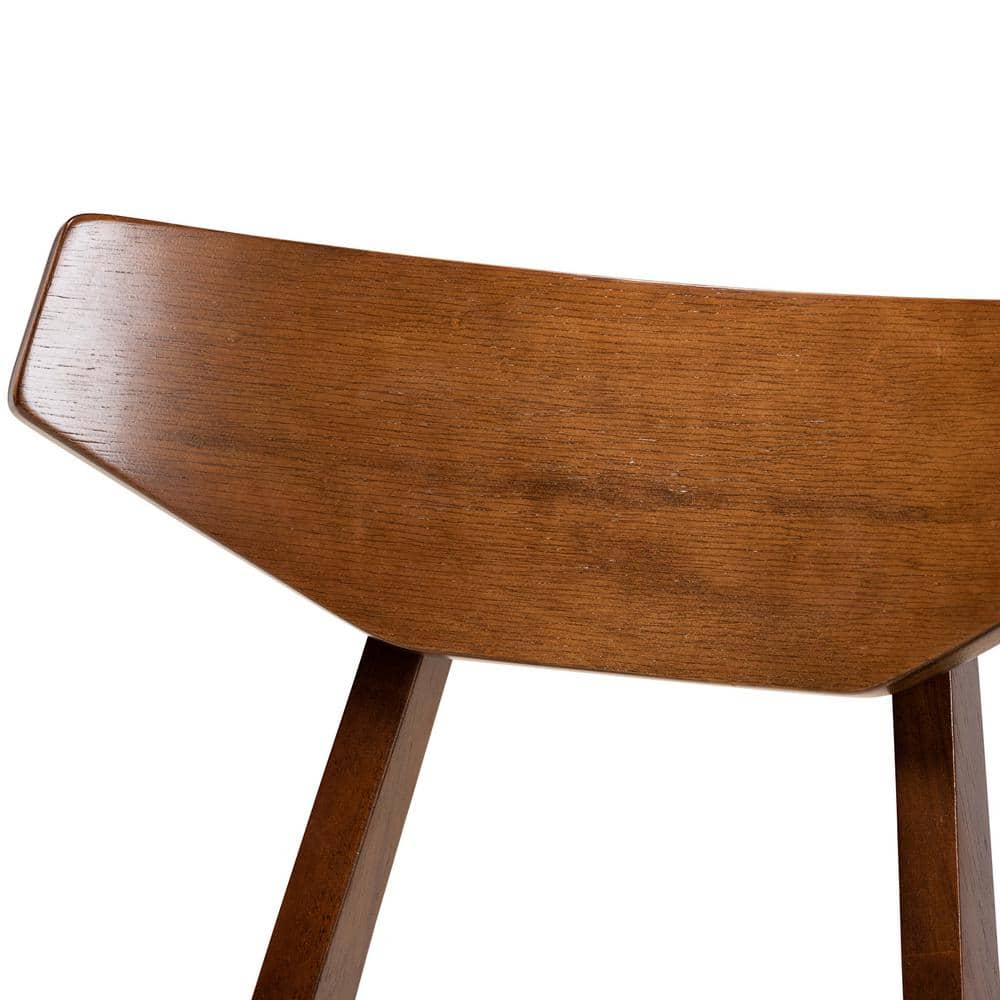 Walnut Brown Upholstered Leather and Cane Dining Chair Set