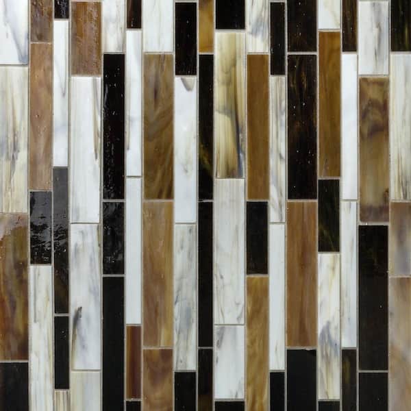 Ivy Hill Tile Matchstix Mockingbird 12 in. x 12 in. Glass Floor and Wall Tile