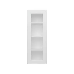 15 in. W x 12 in. D x 42 in. H in Shaker White Ready to Assemble Wall Kitchen Cabinet with No Glasses