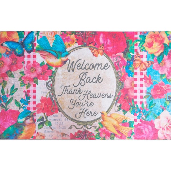 BENISSIMO Welcome Back Handwritten 20 in. x 31.5 in. Door Mat MM