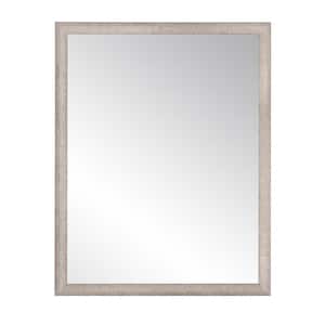 24 in. W x 29 in. H Rectangle Framed Gray and White Mirror