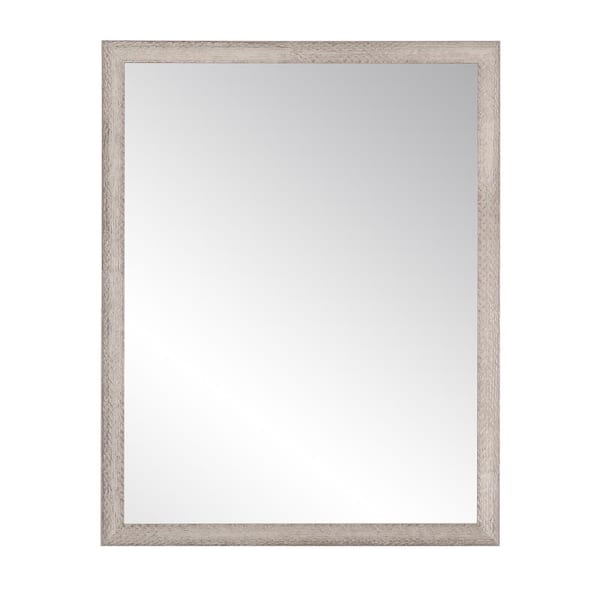 BrandtWorks 29 in. W x 33 in. H Rectangle Framed Gray and White Mirror