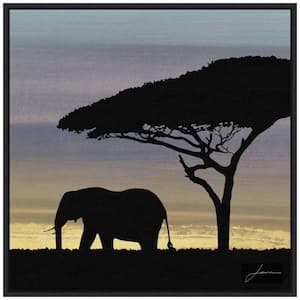 Savanna Elephant I" by James Burghardt 1-Piece Canvas Transfer Floater Frame Animal Art Print 22 in. x 22 in.