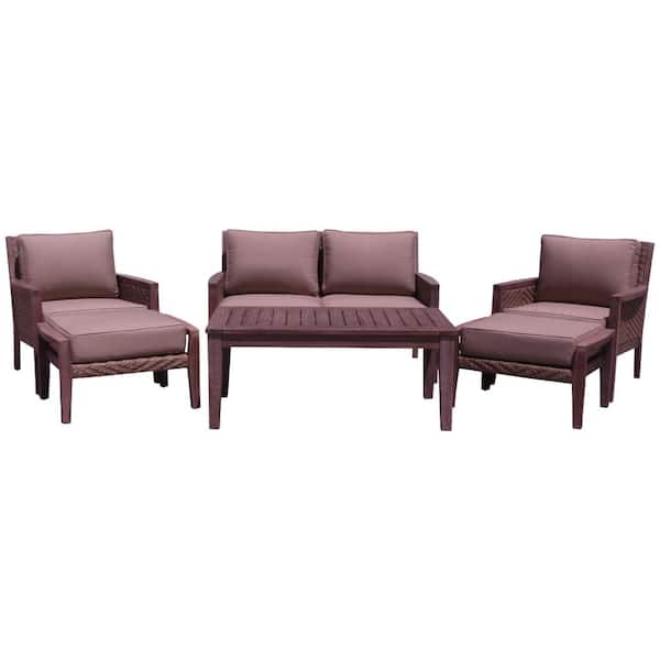 Courtyard Casual Buena Vista II 6-Piece Loveseat Group with Ottomans