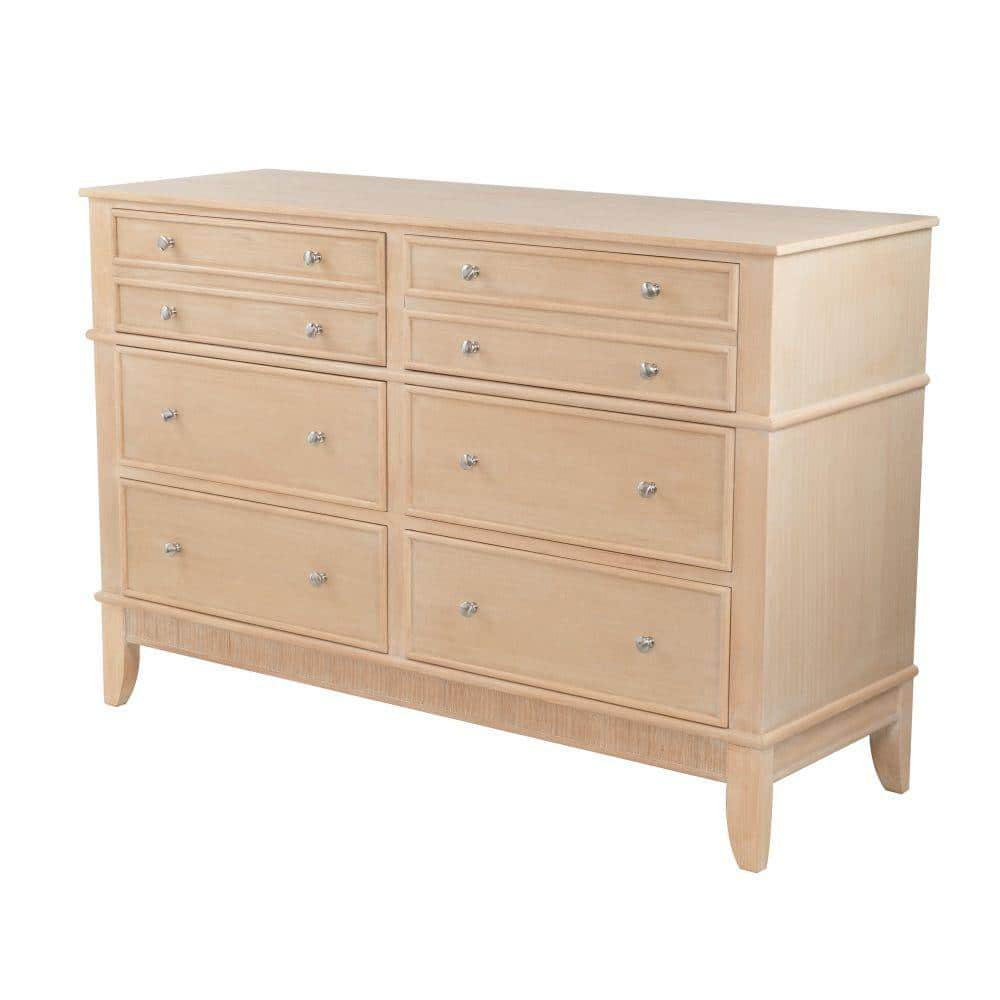 Benjara 18 In. W Natural Brown 6-Drawers Modern Dresser Chest With ...