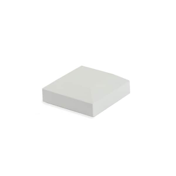 2-1/2 in. x 2-1/2 in. Textured White Aluminum Post Cap