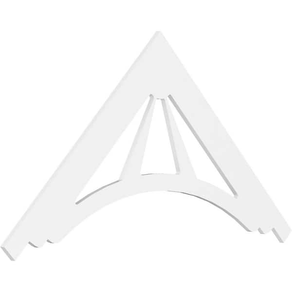 Ekena Millwork 1 in. x 72 in. x 36 in. (12/12) Pitch Stanford Gable Pediment Architectural Grade PVC Moulding