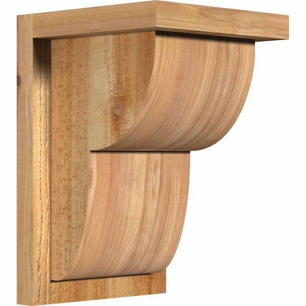 Ekena Millwork 8 in. x 8 in. x 12 in. Western Red Cedar Crestline Rough Sawn Corbel with Backplate