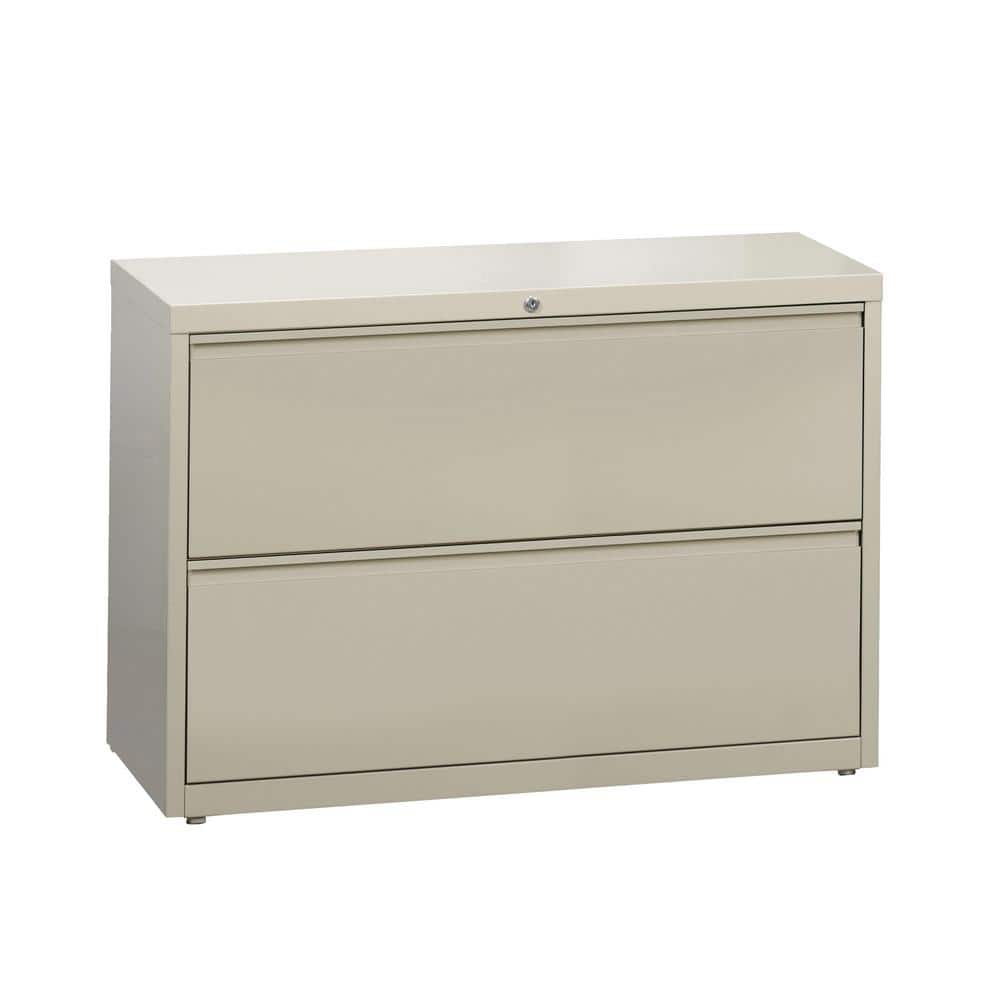 42" Beige Steel 2-Drawer Lockable Lateral File Cabinet