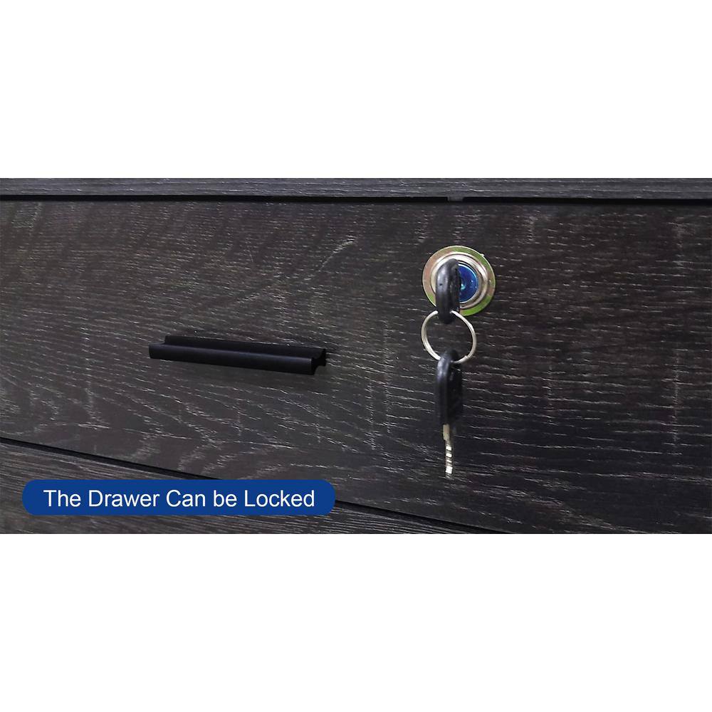 Black Oak Mobile 3-Drawer Lockable File Cabinet