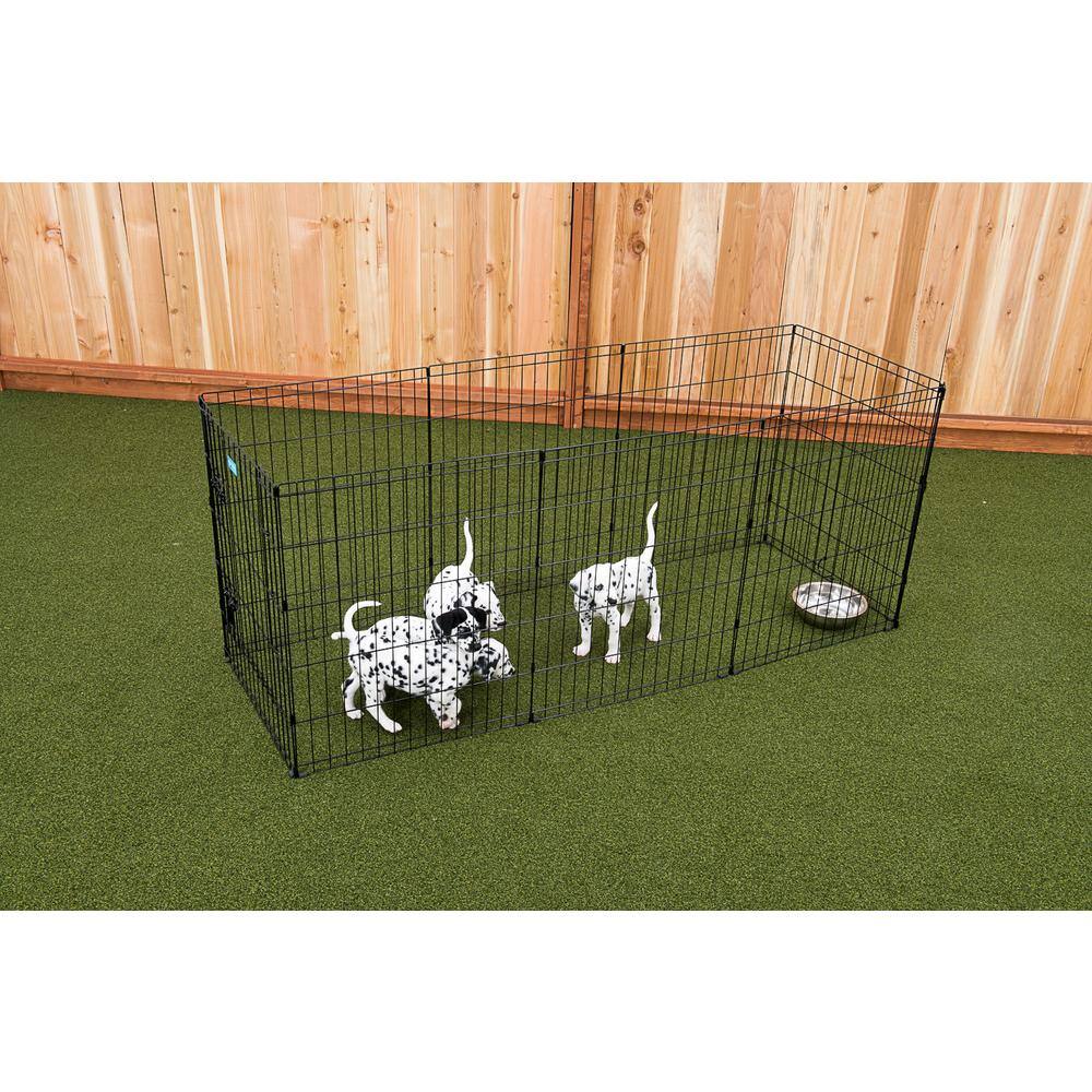 Lucky Dog 24"H Black Metal Exercise Pen with Stakes
