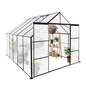 94.50 in. W x 121.25 in. D x 89.50 in. H Aluminum Black Double Door Polycarbonate Heavy Duty Walk-in Greenhouse