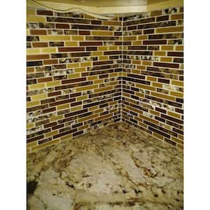 Brown 12 in. x 12 in. Artificial Resin Marble Tile Genuine Shell Glass Mosaic Tile for Backsplash (5 sq. ft./Box)