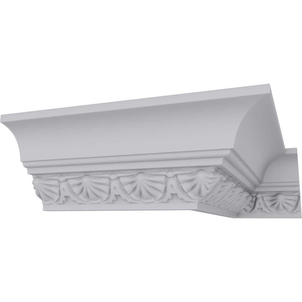 White Polyurethane Shell Crown Moulding 94.5"