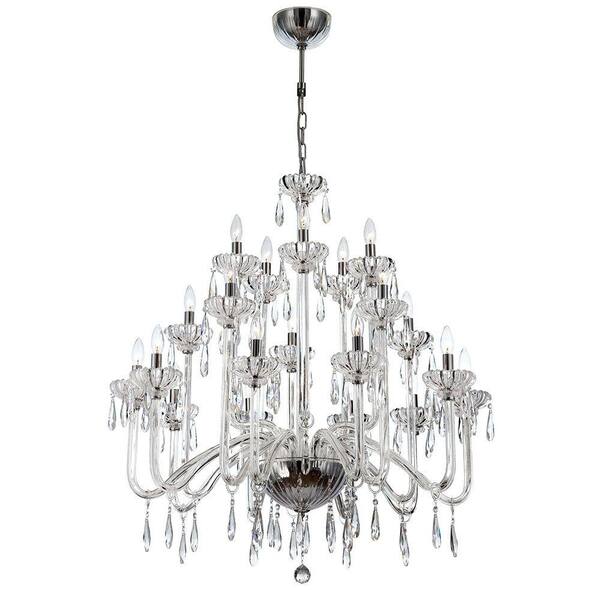 Eurofase Villa Collection 20-Light Chrome and Clear Chandelier