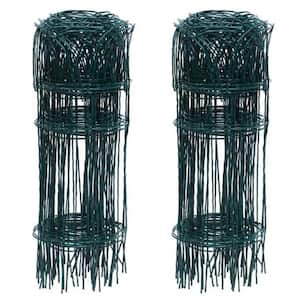 2 Wire Rolls 14 in. x 20 ft Steel Folding Green Garden Fence Border Edging