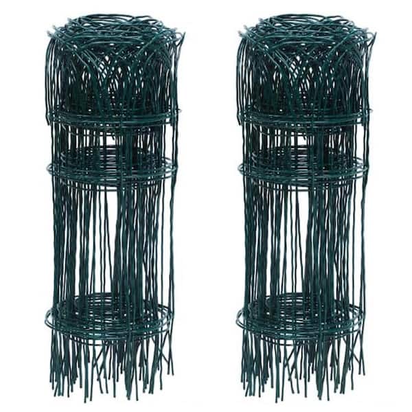 ATENGNES 2 Wire Rolls 14 in. x 20 ft Steel Folding Green Garden Fence Border Edging