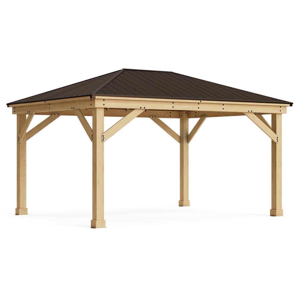 Meridian 12' x 16' Cedar Gazebo with Aluminum Roof