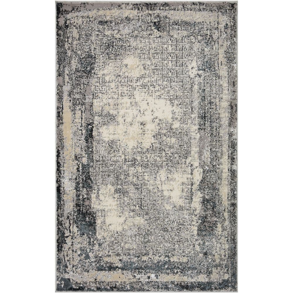 Warner Grey / Charcoal Doormat 3 ft. x 4 ft. Abstract Boho Boho Shag Area Rug price history on PriceWatchPro