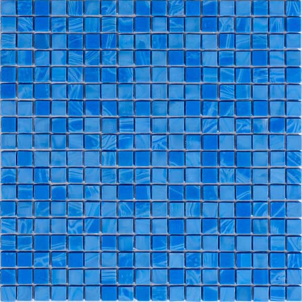 Apollo Tile Skosh 4" x 6" Glossy Sapphire Blue Glass Mosaic Uniform square Wall and Floor Sample Tile 0.13 sq. ft./Piece (1-Pack)