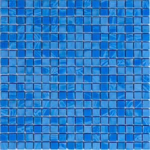 Skosh 11.6 in. x 11.6 in. Glossy Sapphire Blue Glass Mosaic Wall and Floor Tile (18.69 sq. ft./case) (20-pack)
