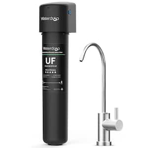 Under Sink Water Filtration System 0.01 μm Ultra Filtration System 16K Gallons with Dedicated Brushed Nickel Faucet