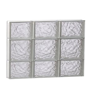 23.25 in. x 19.25 in. x 3.125 in. Frameless Ice Pattern Non-Vented Glass Block Window