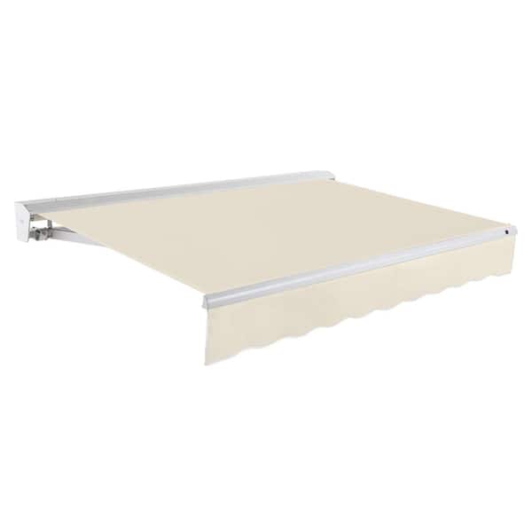 AWNTECH 12 ft. Destin Manual Retractable Awning with Hood (120 in. Projection) in Linen