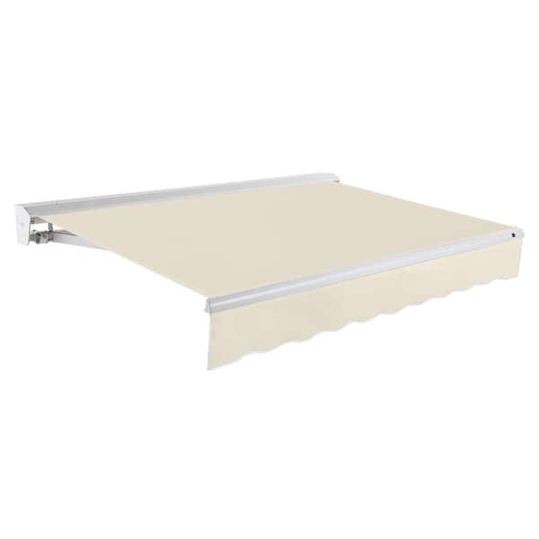 AWNTECH 18 ft. Destin Right Motorized Retractable Awning with Hood (120 in. Projection) Linen