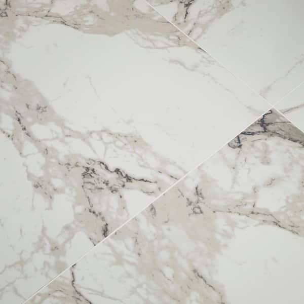 Home Decorators Collection - Crystal Bianco 32 in. x 32 in. Polished Porcelain Marble Look Floor and Wall Tile (21.33 sq. ft./Case)