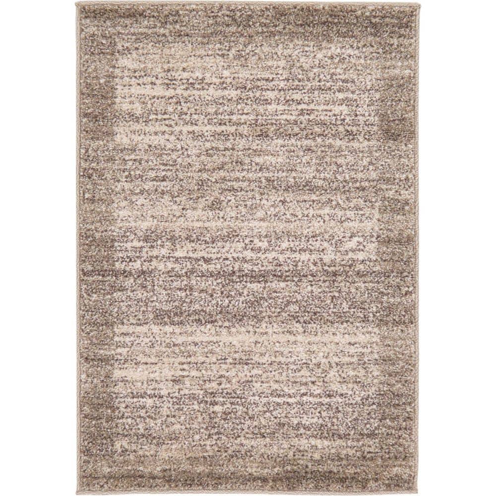 Beige Tufted Reversible Rectangular Stain-Resistant Rug, 2x3 ft
