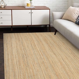 Avi Jute Natural 9 ft. x 12 ft. Hand Woven Contemporary Transitional Area Rug