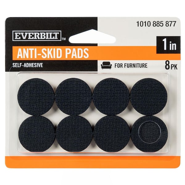 1 in. Black Self-Adhesive Anti-Skid Pads (8-Pack)