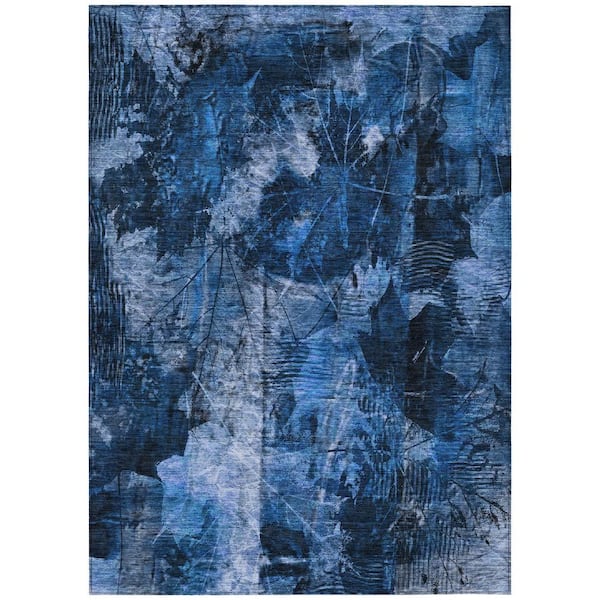 Chantille ACN560 Navy 5 ft. x 7 ft. 6 in. Machine Washable Indoor/Outdoor Geometric Area Rug