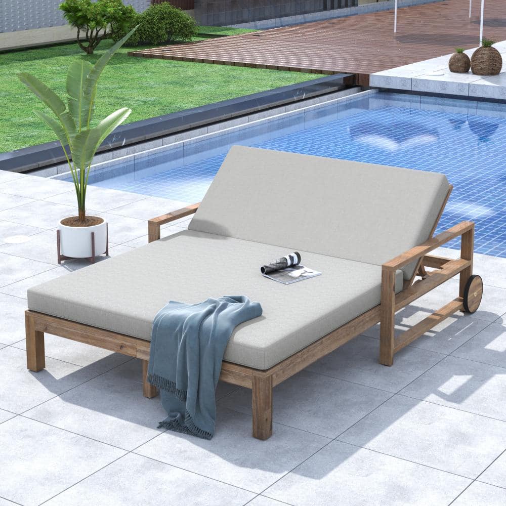 Wood Seating 2 Outdoor Day Bed with Gray Cushions price history on PriceWatchPro