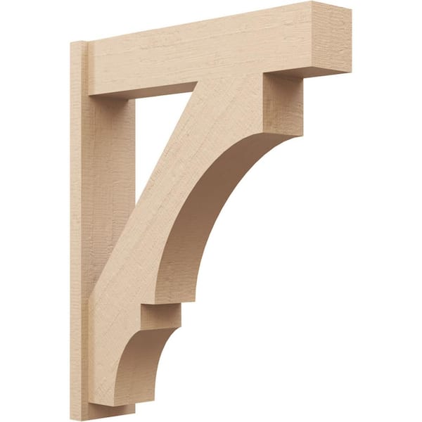 Ekena Millwork 8 in. x 42 in. x 34 in. Balboa Block Rough Cedar Woodgrain Timberthane Polyurethane Outlooker, Primed Tan