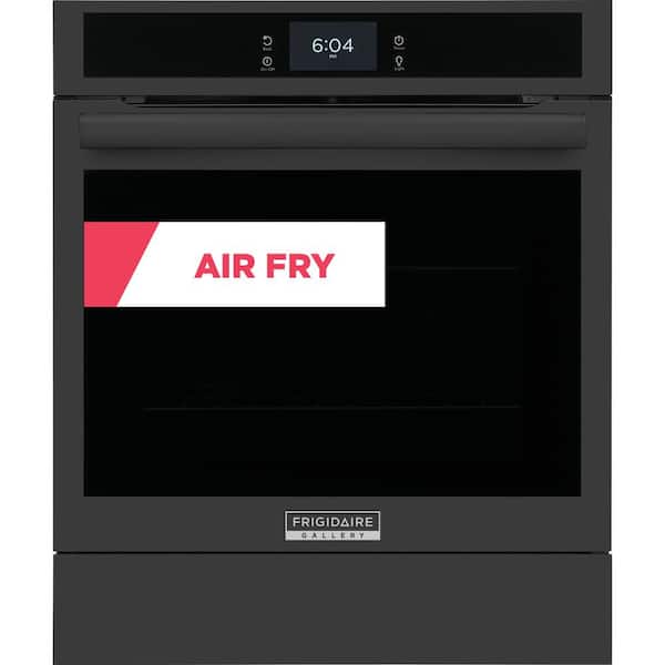 Frigidaire Gallery 24 in. Single Electric Wall Oven Self-Cleaning with Air Fry, Steam Bake and True Convection in Black
