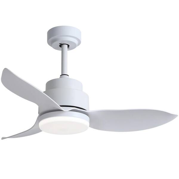 Yardreeze 39 in. LED Integrated Indoor/Outdoor White Ceiling Fan with Remote Control and