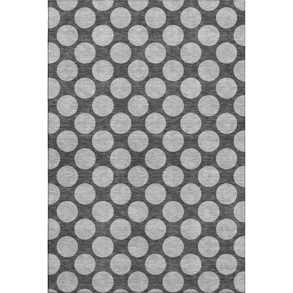 Addison Rugs Mayfield Premium Machine Washable Abstract AMF980 Charcoal 9 ft. x 12 ft. Area Rug