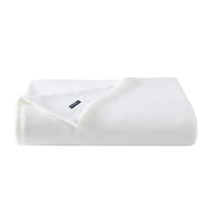 Na Solid Ultra Soft Plush 1-Piece White Microfiber Full/Queen Blanket