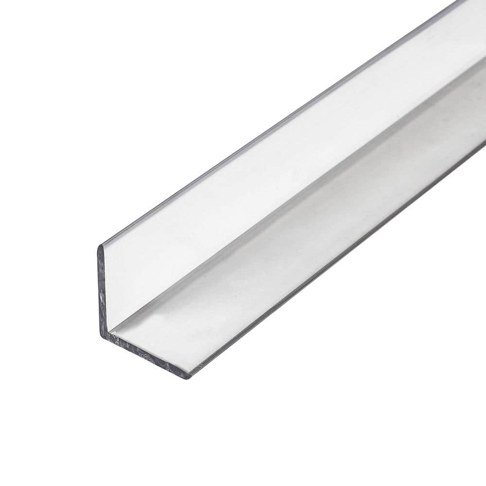 1 in. D x 1 in. W x 36 in. L Clear Butyrate Plastic 90° Even Leg Angle Mou